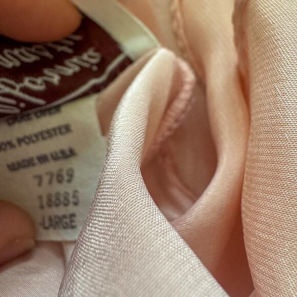 California Dynasty Pink Satin Slip Dress Large | Coquette Angelcore Pinup - Picture 6 of 7